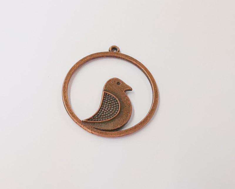 2 Bird charms Antique copper plated charms (41x38mm) G23922