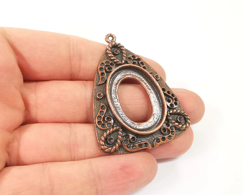 Copper pendant blank Mosaic base inlay blank Necklace blank resin mountings Antique copper plated pendant (30x22mm blank) G23931