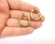 4 Antique bronze charms connector Antique bronze plated charms (32x24mm)  G23945