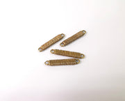 4 Connector charms Antique bronze plated charms (32x6mm) G23953