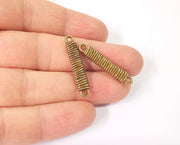 4 Connector charms Antique bronze plated charms (32x6mm) G23953