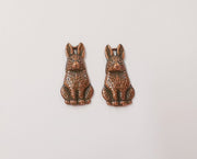 4 Rabbit charms Antique copper plated charms (26x12mm)  G23971