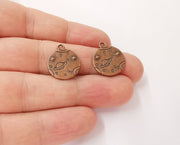 5 Space charms (Double Sided) Antique copper plated charms (20x17mm) G23973