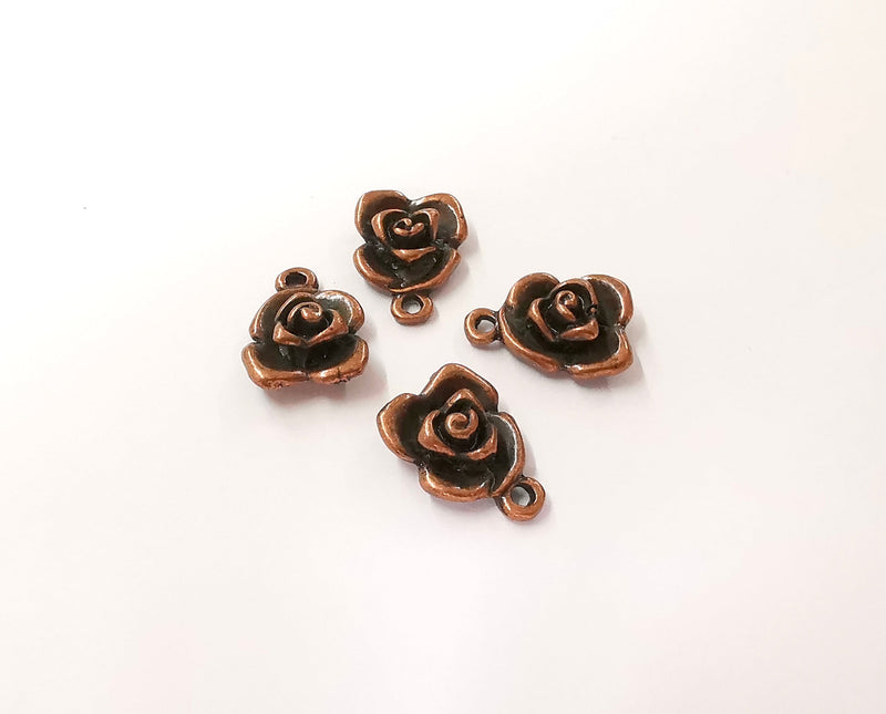 10 Rose charms Copper plated charms (16x12mm) G23979