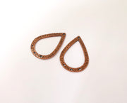 2 Drop charms connector Antique copper plated charms (38x26mm)  G23981