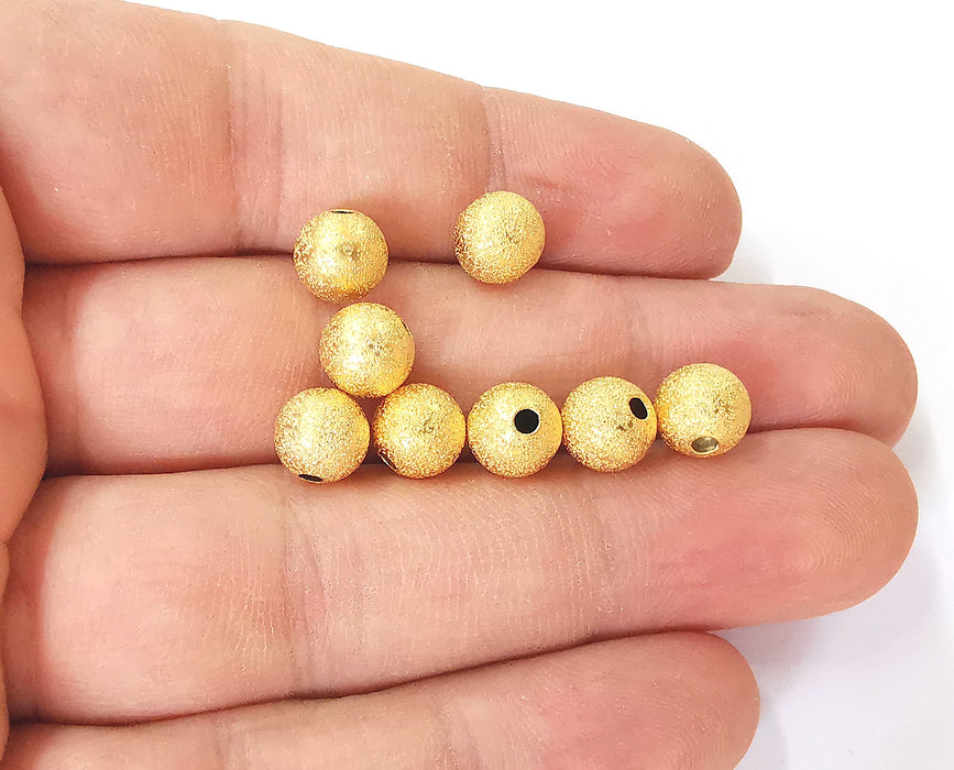 5 Gold ball beads Gold plated beads (8mm) G23984