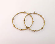 2 Antique bronze plated Circle charms (54x52mm)  G23994