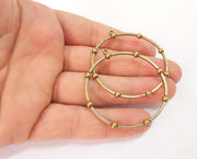 2 Antique bronze plated Circle charms (54x52mm)  G23994