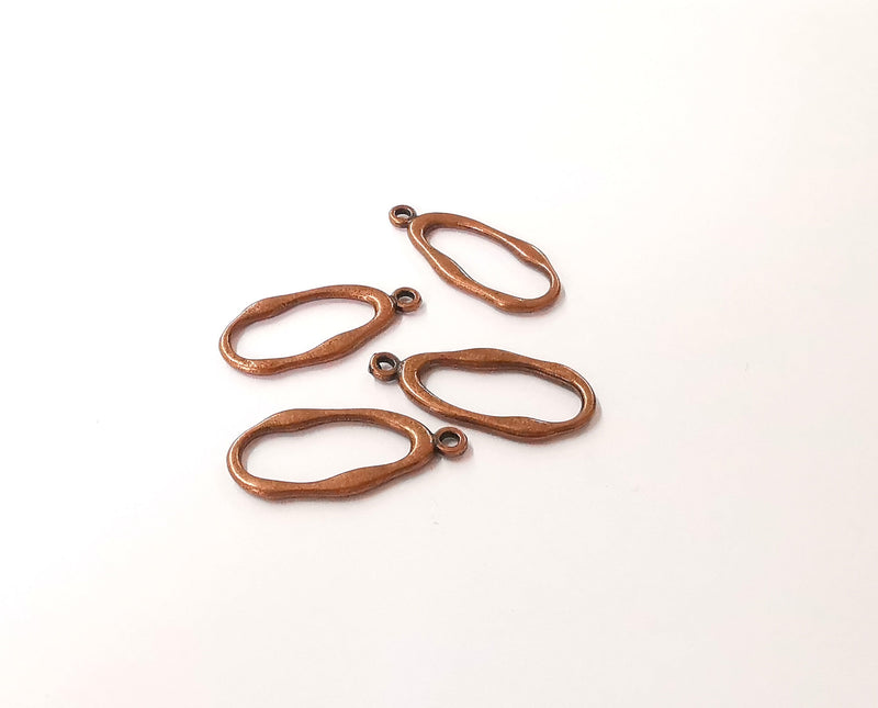 10 Copper Charms Antique Copper Plated Charms (26x12mm)  G24003