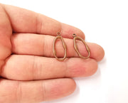 10 Copper Charms Antique Copper Plated Charms (26x12mm)  G24003