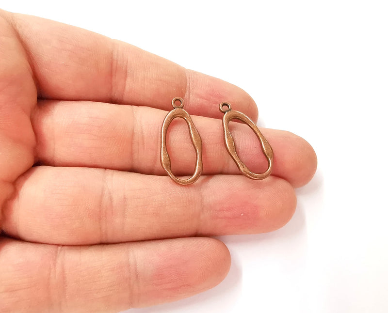 10 Copper Charms Antique Copper Plated Charms (26x12mm)  G24003