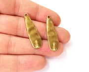 4 Hammered charms Antique bronze plated charms (36x10mm) G24007