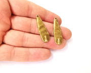 4 Hammered charms Antique bronze plated charms (36x10mm) G24007