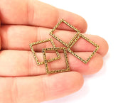 10 Square Connector Antique bronze plated connector (17x17mm) G24014