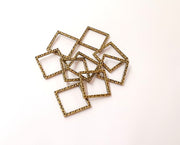 10 Square Connector Antique bronze plated connector (17x17mm) G24014