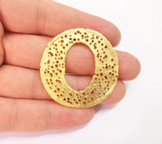 Holes filigree connector charms Gold plated brass charms (45mm)  G24024