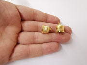 4 Gold end caps findings Tassel caps cone Gold plated brass findings (14x12mm)  G24030