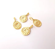 4 Gold plated flower charms Gold plated brass charms (21x12mm)  G24031