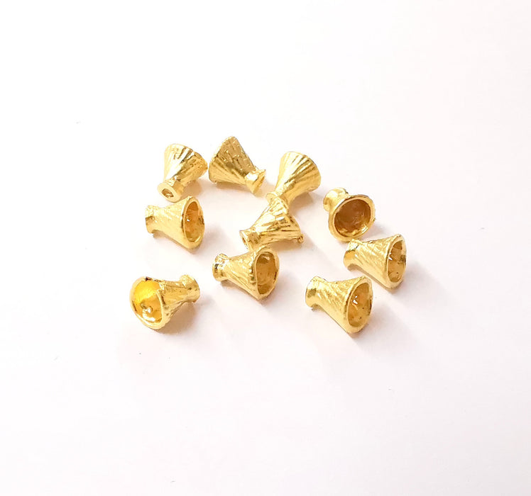 10 Gold plated cone findings Gold plated brass (7x7mm)  G24035