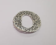 Circle filigree silver charms Antique silver plated brass charms (44mm)  G24047