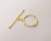 Gold textured toggle clasp 1 sets Gold plated brass findings 60x9mm - 40x33mm G24058