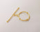 Gold textured toggle clasp 1 sets Gold plated brass findings 60x9mm - 40x33mm G24058