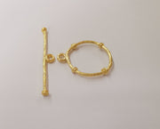Gold textured toggle clasp 1 sets Gold plated brass findings 60x9mm - 40x33mm G24058