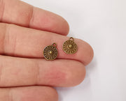 20 Round charms Antique bronze plated charms (11x9mm) G24073