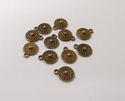 20 Round charms Antique bronze plated charms (11x9mm) G24073
