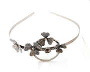 Flowers crown Headband base blanks Circlet settings Antique silver plated brass Adjustable (7mm Bezel Size)  G24076
