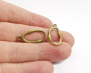 10 Oval charms Antique bronze plated charms (26x12mm)  G24091