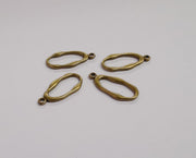 10 Oval charms Antique bronze plated charms (26x12mm)  G24091