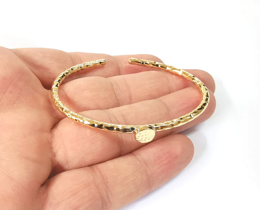 Gold hammered bracelet blanks Cuff blanks Adjustable bracelet blank Gold plated bracelet (8 mm Blanks ) G24099