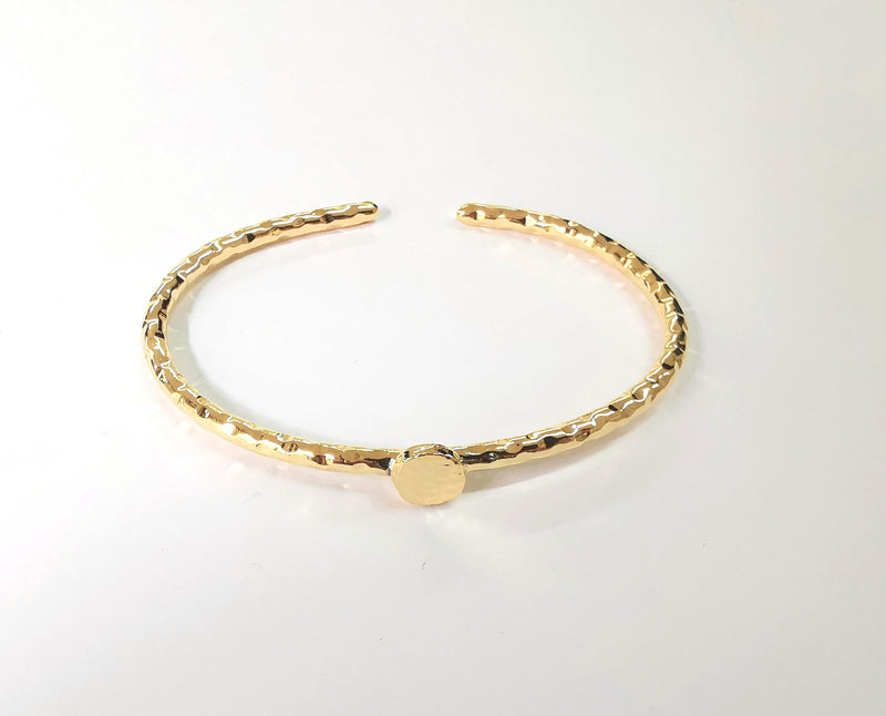 Gold hammered bracelet blanks Cuff blanks Adjustable bracelet blank Gold plated bracelet (8 mm Blanks ) G24099