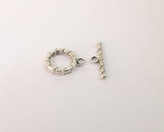 Twisted silver toggle clasps 5 sets Antique silver plated Toggle clasp findings 19x15mm+22x6mm  G24106
