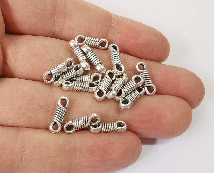 10 Coil knot charms connector Antique silver plated charms (14x4mm)  G24111