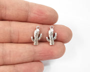 10 Cactus charms Antique silver plated charms (16x10mm) G24130