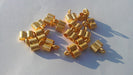 4 Cone Cord Ends Findings , Gold Plated Brass 4 Pcs  G7