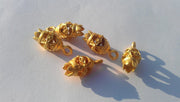 2 Flower Charms Gold Plated Brass G9859