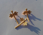 2 Gold Dragonfly Charms , Gold Plated Brass G13