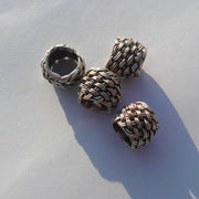 2 Wicker Mesh Tube Antique Silver Plated Brass  G15366