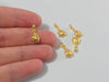 4 Pcs  Ladybug Charms, Gold Plated Brass G11498