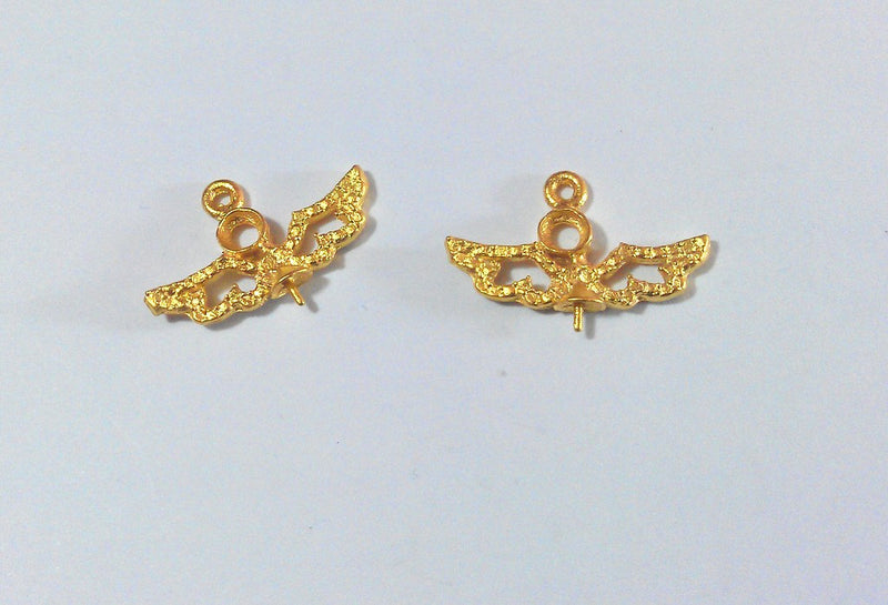 2 Pcs Gold Plated Brass Findings  G41