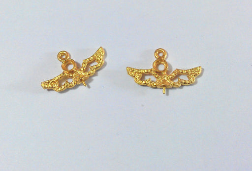 2 Pcs Gold Plated Brass Findings  G41