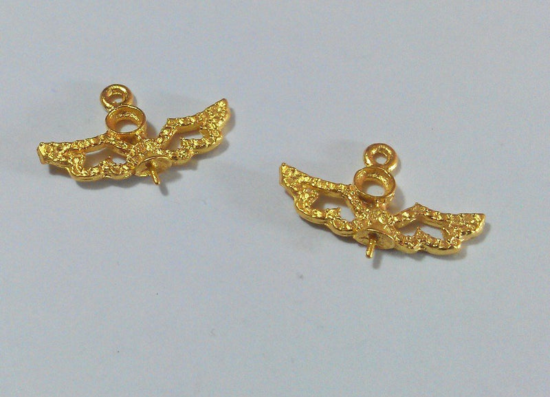 2 Pcs Gold Plated Brass Findings  G41