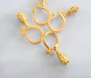 2 Hook Connector Findings  Gold Plated Brass  G11917