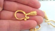 2 Hook Connector Findings  Gold Plated Brass  G11917