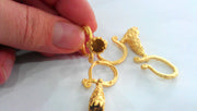 2 Hook Connector Findings  Gold Plated Brass  G11917