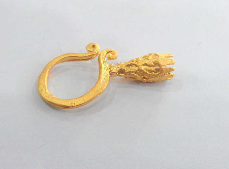 2 Hook Connector Findings  Gold Plated Brass  G11917