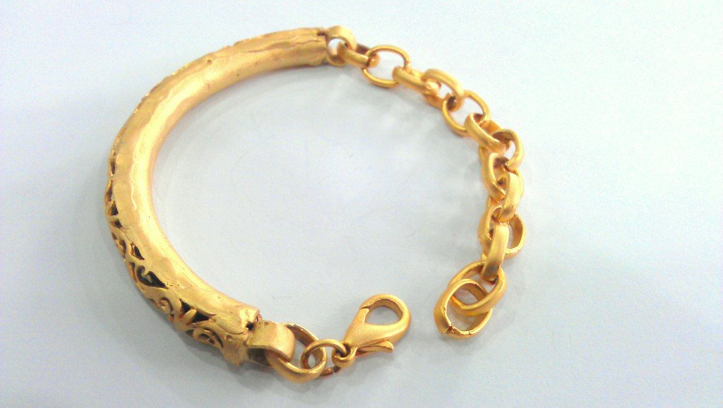 Large Bracelet  Components Findings For Your Craft , Antique Gold Plated Brass  G12940